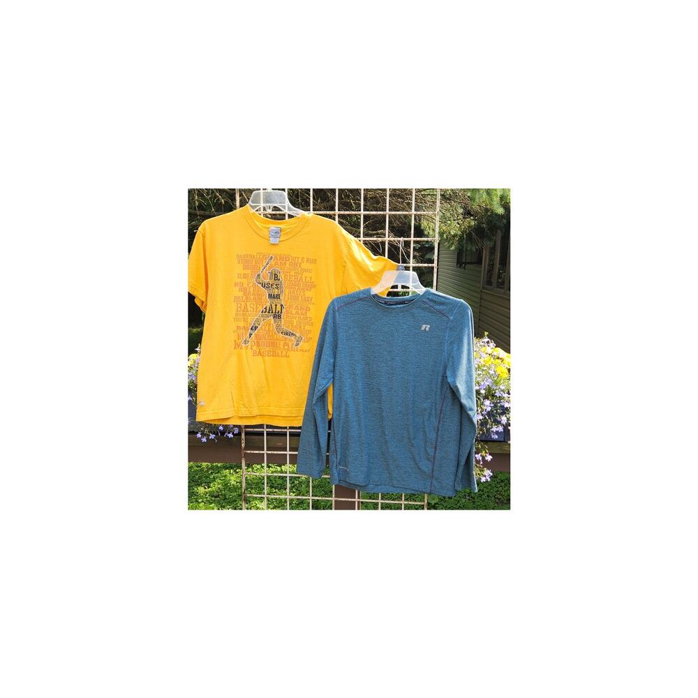 Two T-Shirts - Boys XL - Baseball & Russell DryPower 360 Athleticware